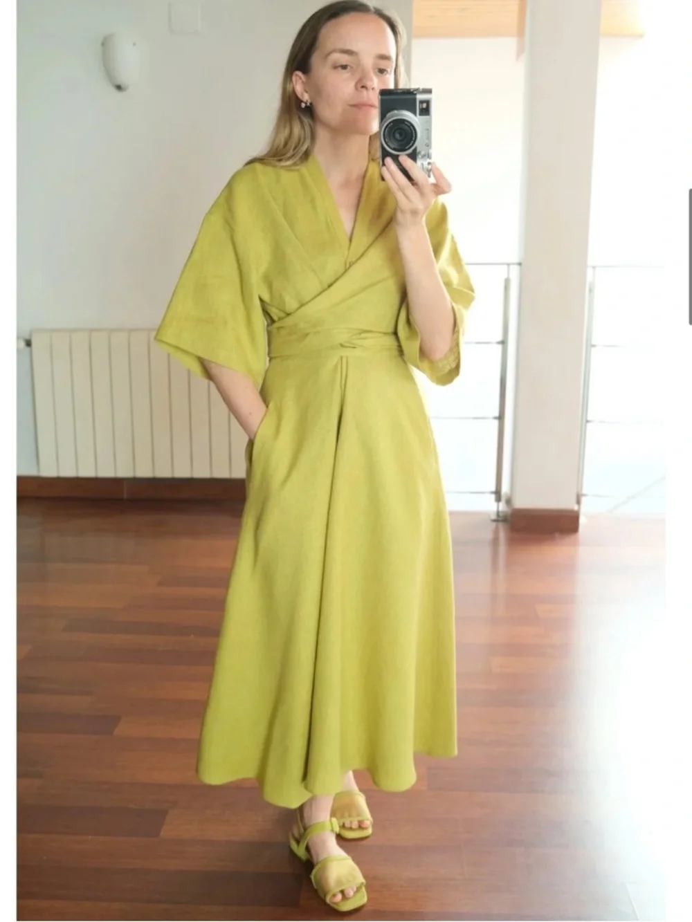 Heinui Miri Dress Midi Wrap Dress Lightweight Cotton Size Medium - Picture 5 of 5
